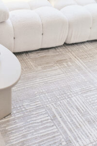 Teppich Trend Beige Quadratisch mit modernen Linien