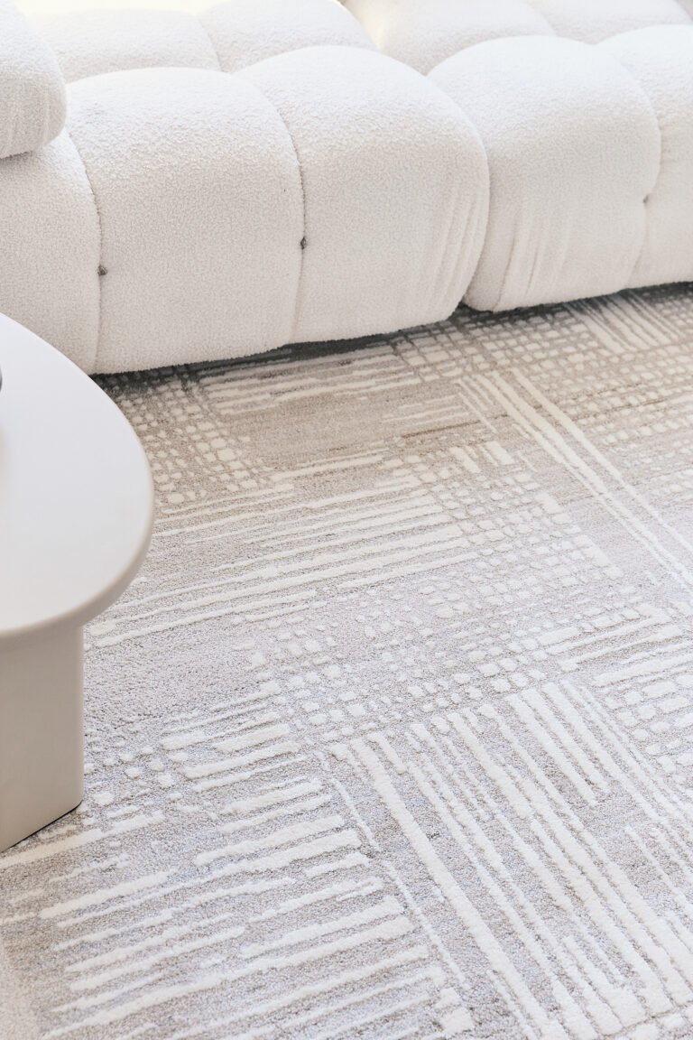 Teppich Trend Beige Quadratisch mit modernen Linien