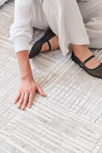 Teppich Trend Beige Quadratisch mit modernen Linien