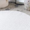 Teppich Hygge Rund Gebrochenes Weiß Streifen