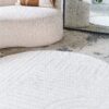 Teppich Hygge Rund Gebrochenes Weiß Geometrisch
