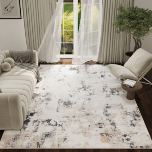 Teppich Ash Weiß Grau Beige Rutschfest