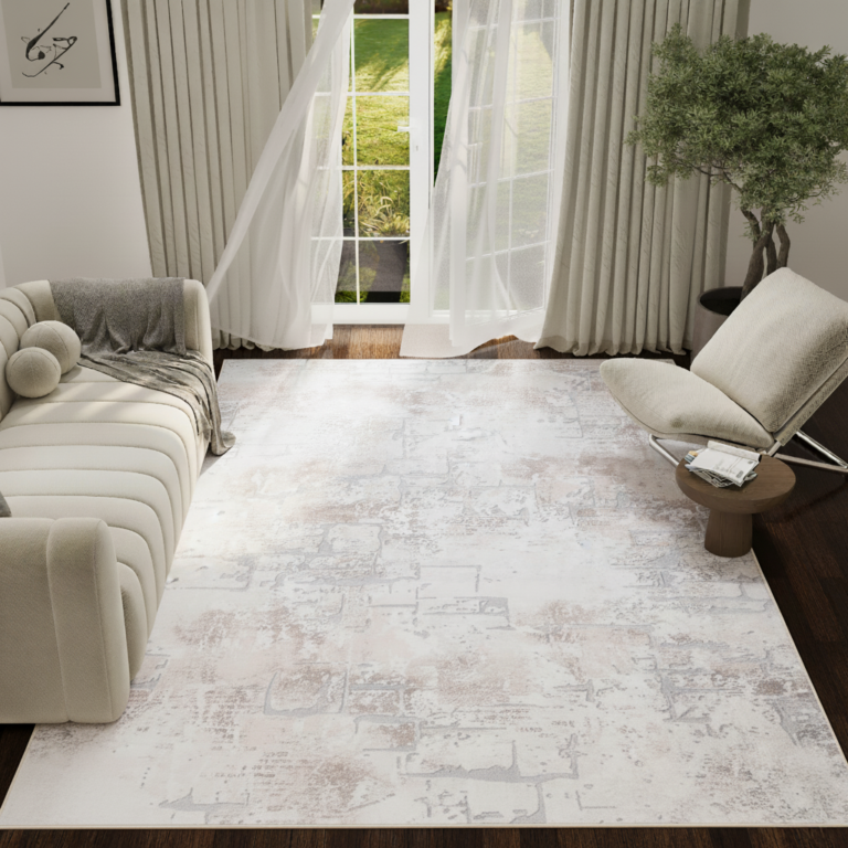 Teppich Ash Beige Creme Rutschfest