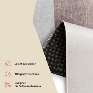 Teppich Nora Grau Abstrakt Rutschfest