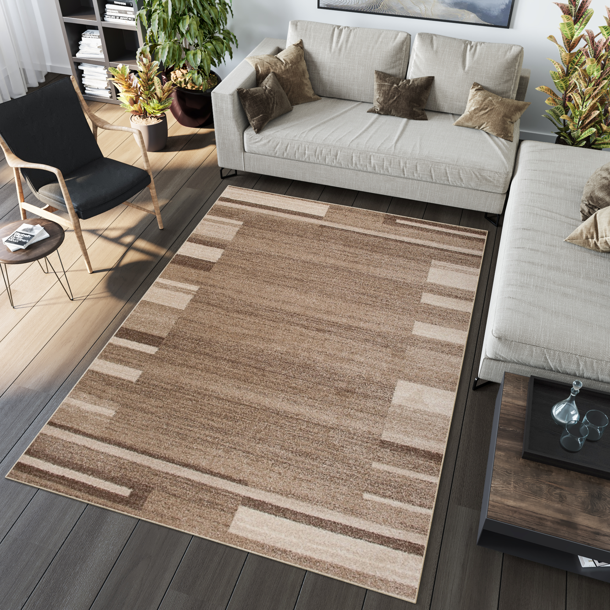 Teppich Sari Beige Rahmen