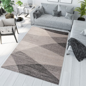 Teppich Sari Grau Beige Geometrisch