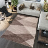 SARI Teppich Kurzflor Modern Beige Braun Meliert Design Wellen