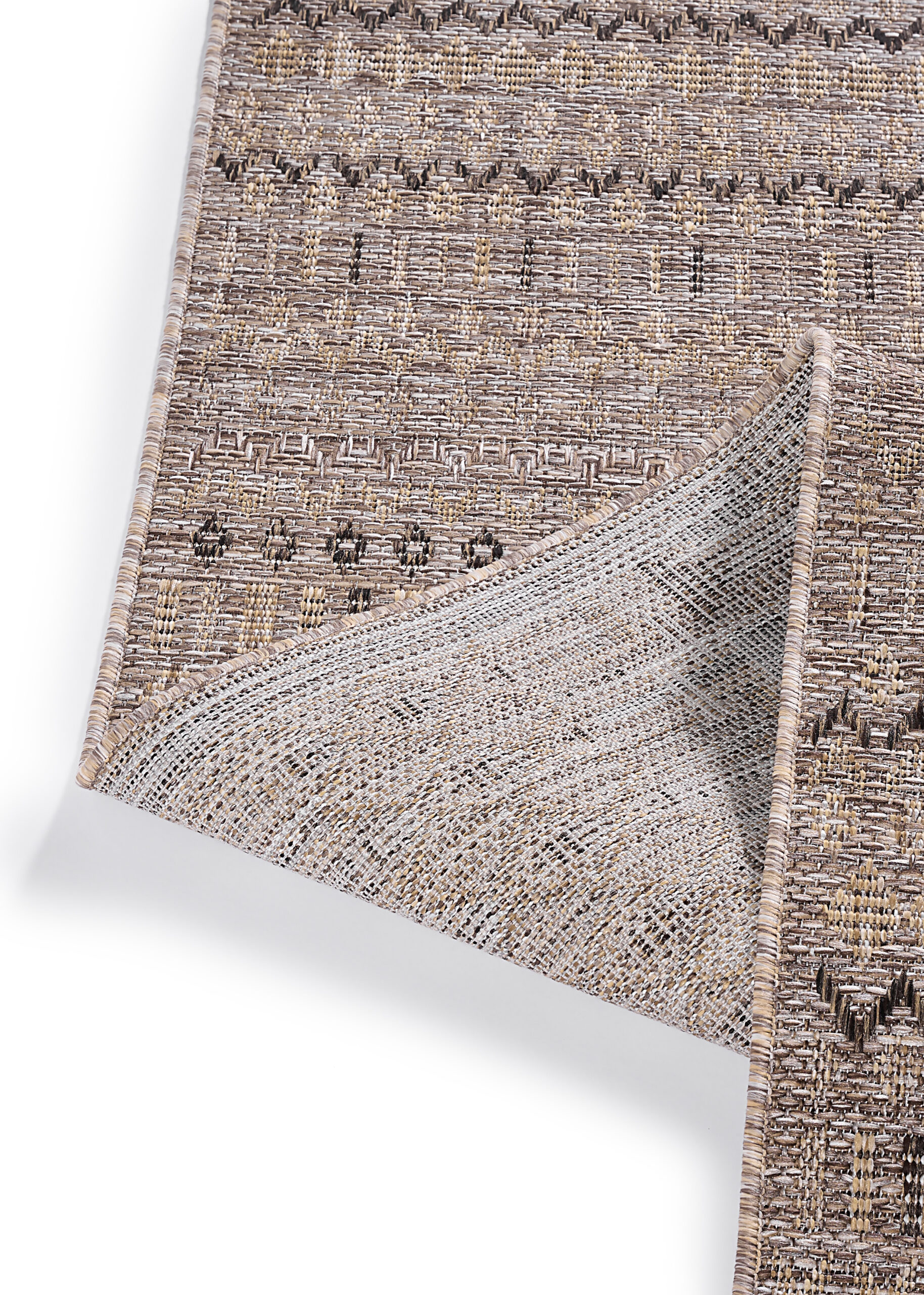 Outdoor-Teppich Yucana Braun Zickzack