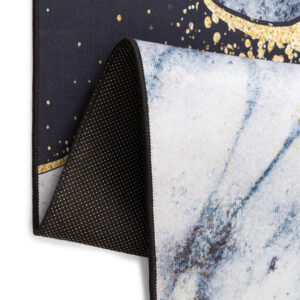 Teppich Nora Marineblau Grau Marmor Rutschfest