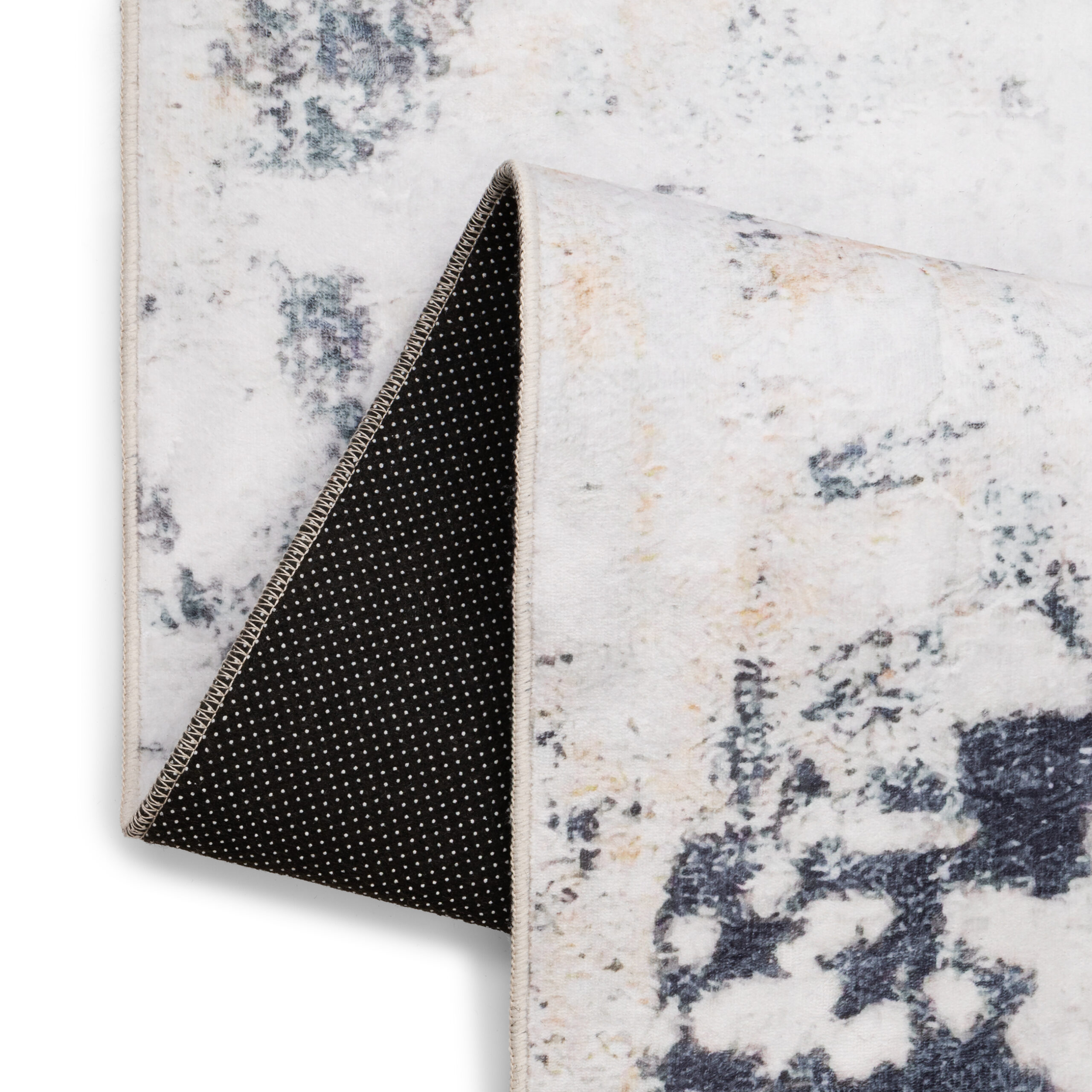 Teppich Ash Weiß Grau Beige Rutschfest