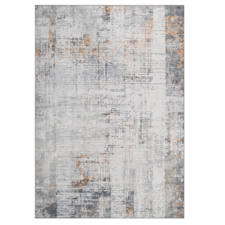 Teppich Ash Grau Rostfarben Rutschfest
