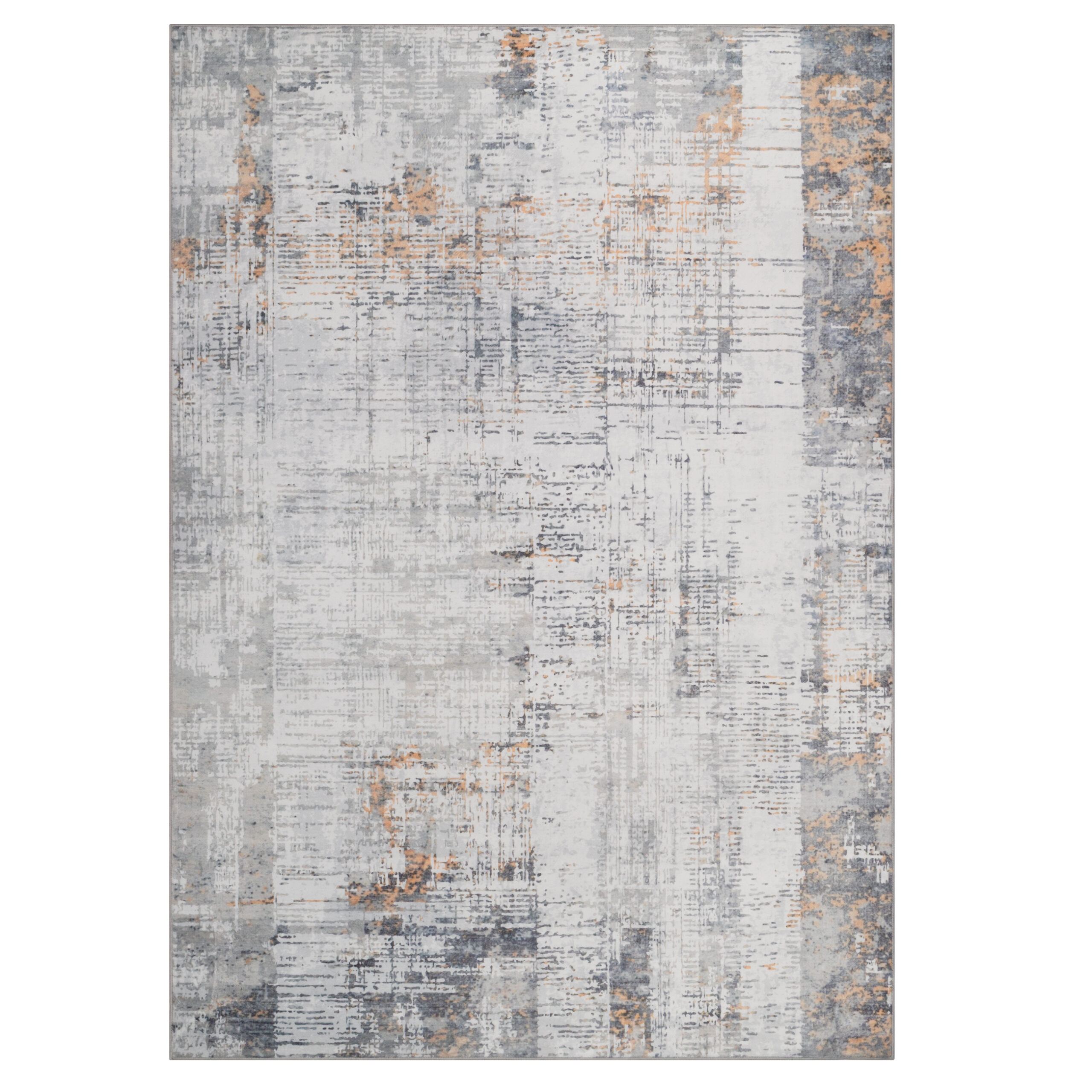 Teppich Ash Grau Rostfarben Rutschfest