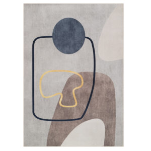 Teppich Nora Grau Abstrakt Rutschfest