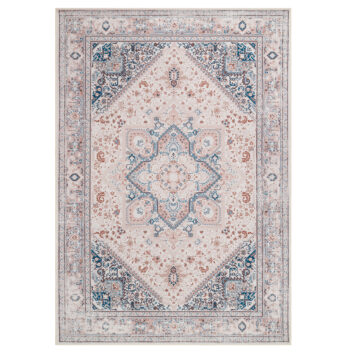 Teppich Nora Creme Blau Rutschfest
