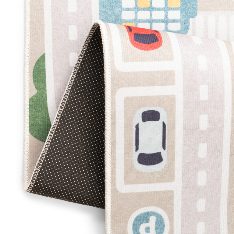 Kinderteppich Joy Beige Stadt Rutschfest