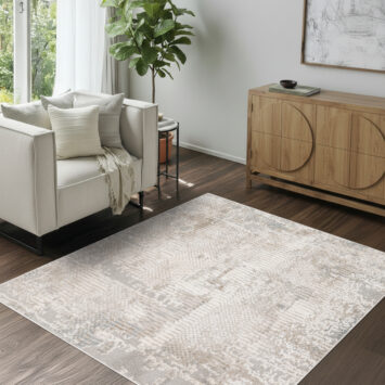 Teppich Trend Abstrakt Beige-Grau Quadratisch
