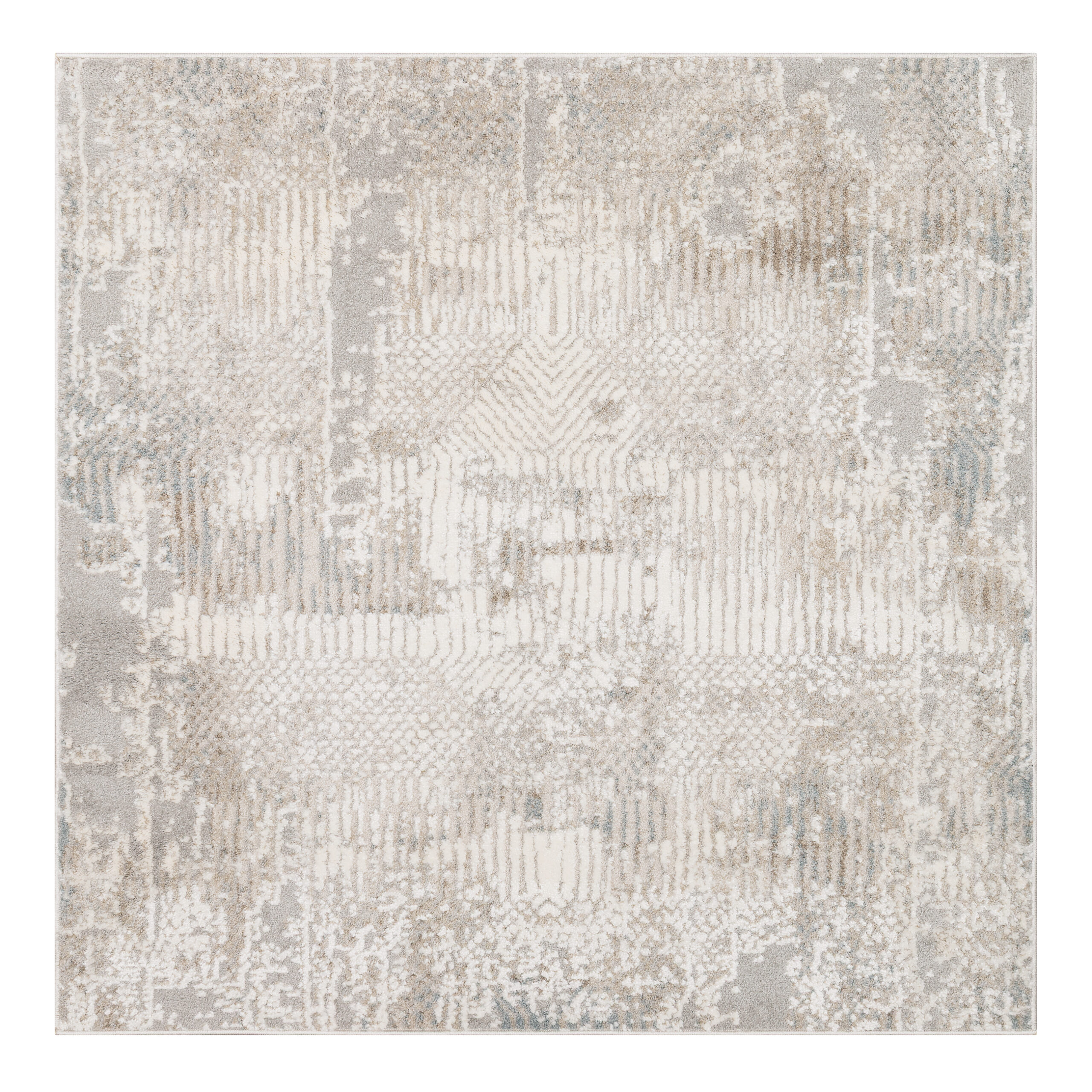 Teppich Trend Abstrakt Beige-Grau Quadratisch