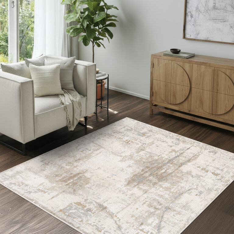 Teppich Trend Quadratisch Beige Abstrakt