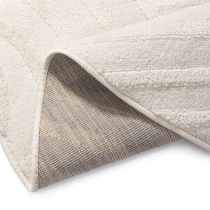 Teppich Hygge Rund Gebrochenes Weiß Geometrisch