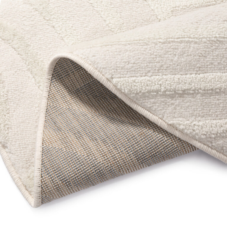 Teppich Hygge Rund Gebrochenes Weiß Geometrisch