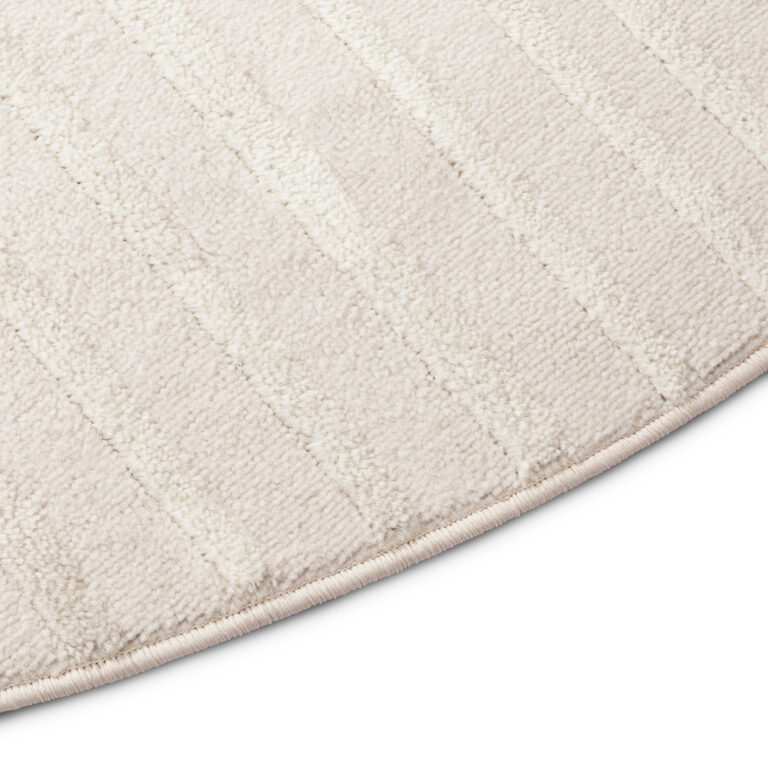 Teppich Hygge Rund Gebrochenes Weiß Geometrisch