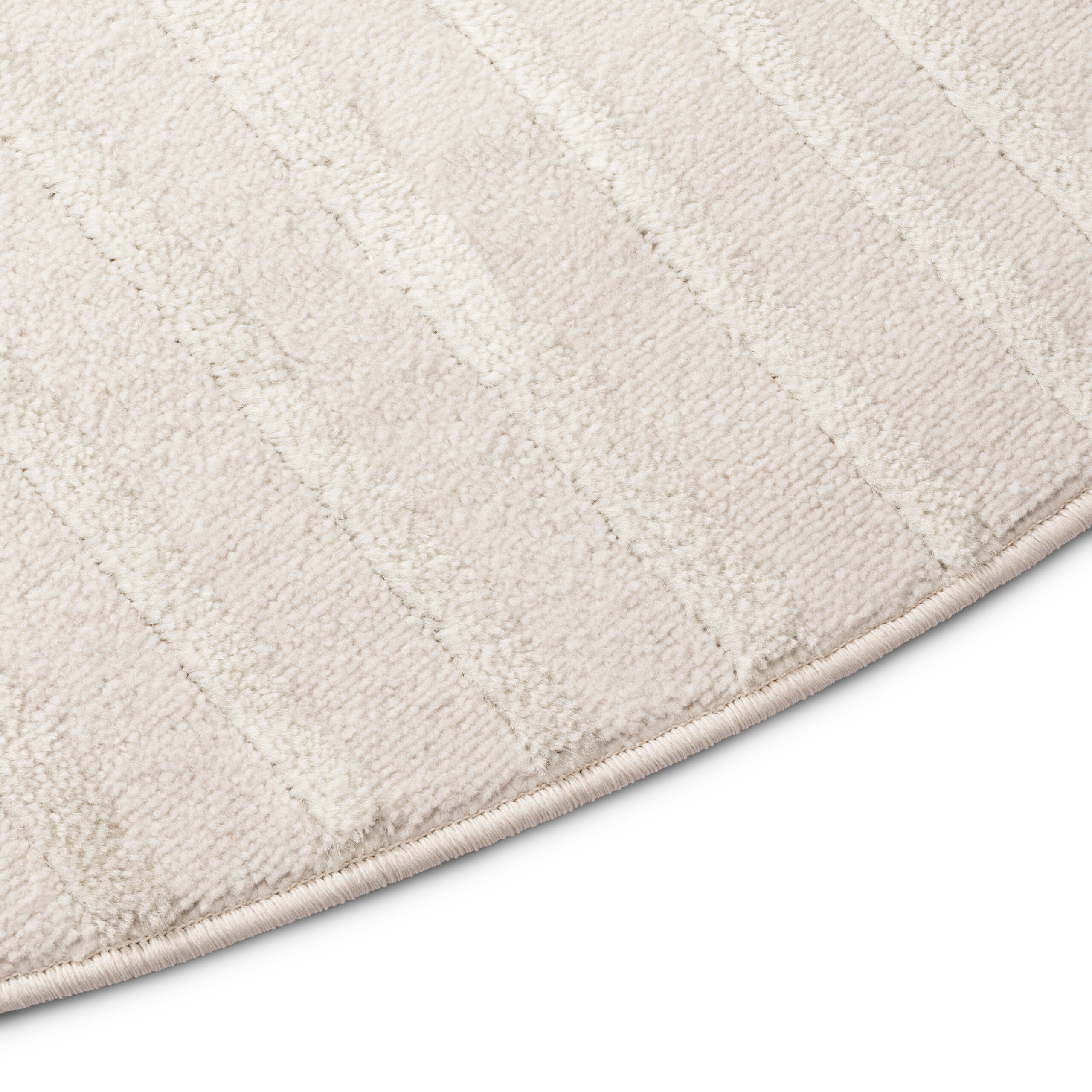 Teppich Hygge Rund Gebrochenes Weiß Geometrisch