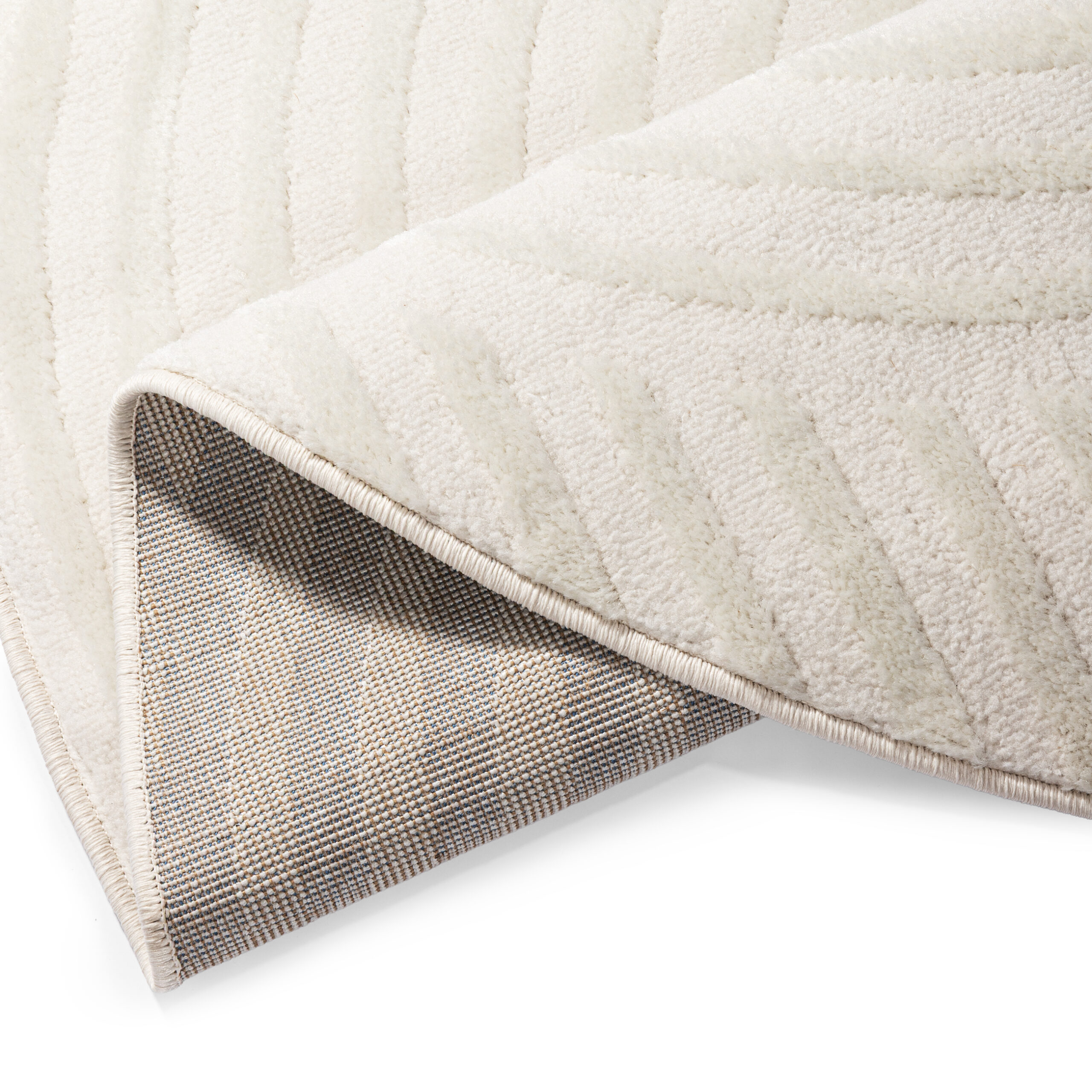 Teppich Hygge Rund Gebrochenes Weiß Modern