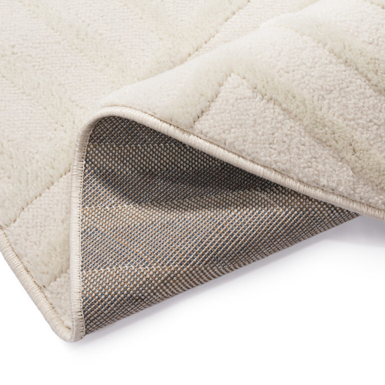 Teppich Hygge Rund Gebrochenes Weiß Rauten