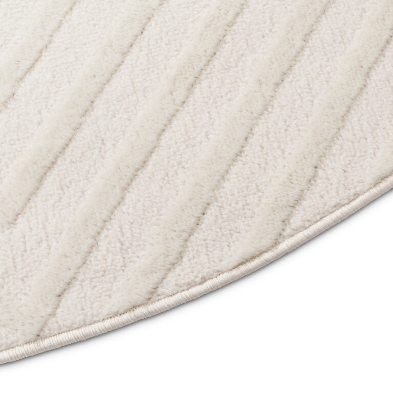 Teppich Hygge Rund Gebrochenes Weiß Rauten