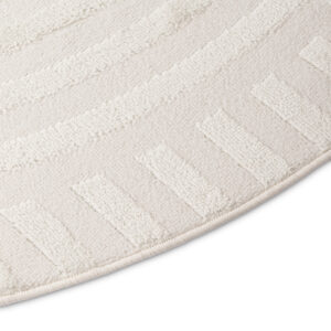 Teppich Hygge Rund Gebrochenes Weiß Linien