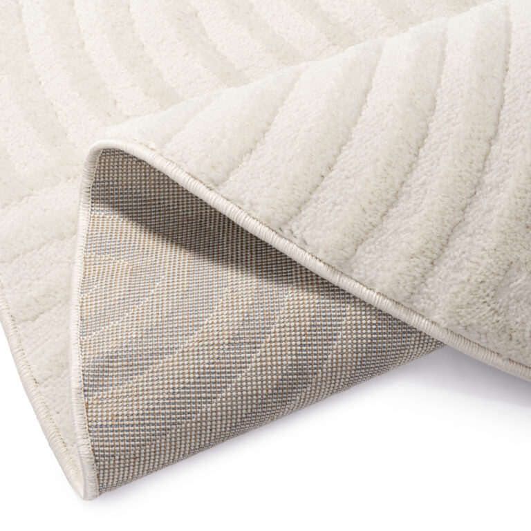 Teppich Hygge Rund Gebrochenes Weiß Ovalen