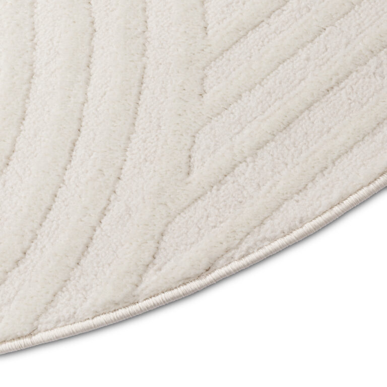 Teppich Hygge Rund Gebrochenes Weiß Ovalen