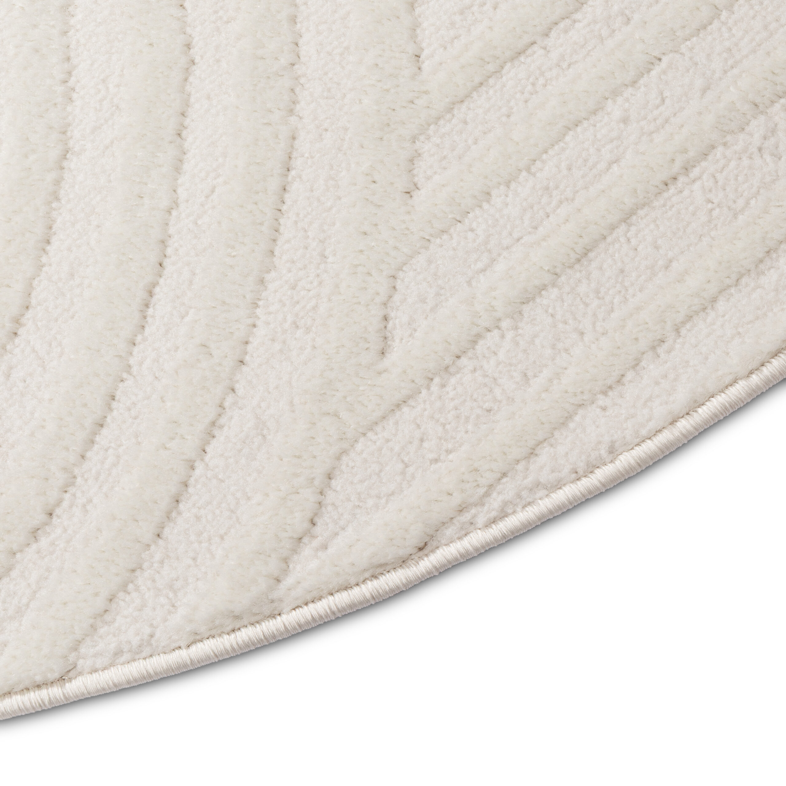 Teppich Hygge Rund Gebrochenes Weiß Ovalen