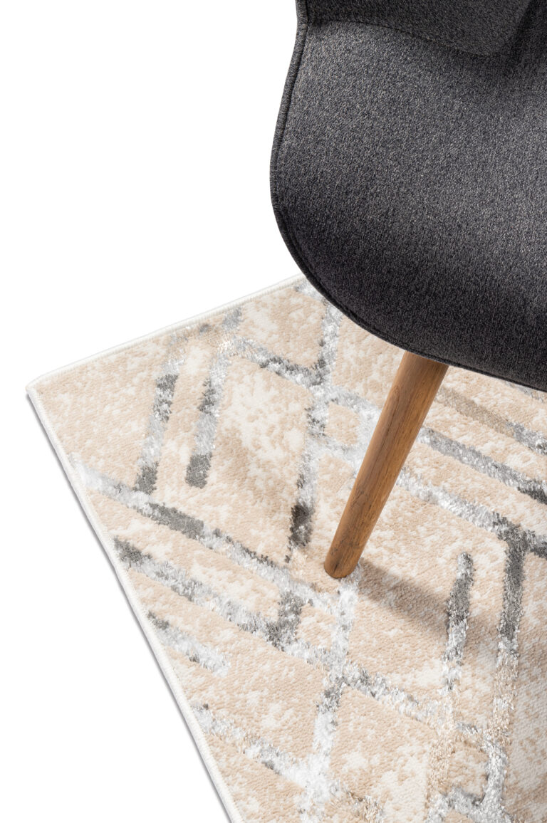 Teppichläufer Crystal Beige Grau Zickzack