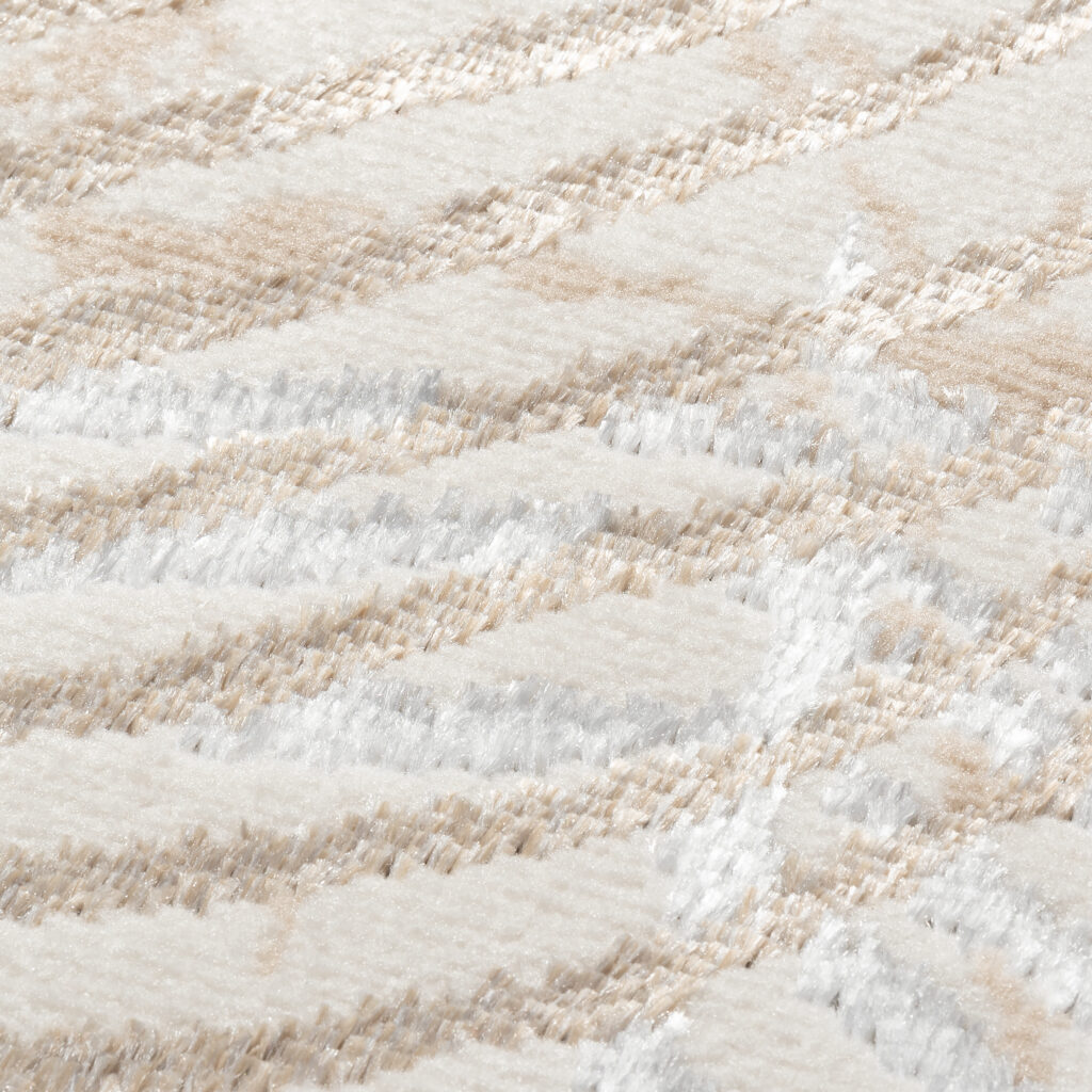 Teppichläufer Crystal Beige Braun Blätter
