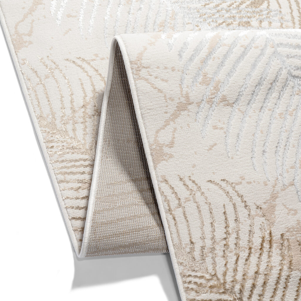 Teppichläufer Crystal Beige Braun Blätter