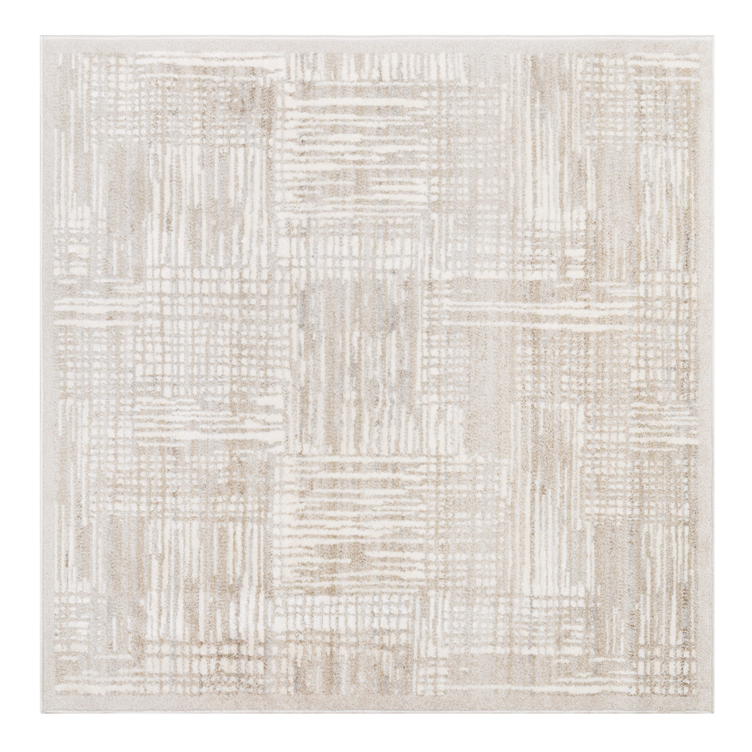 Teppich Trend Beige Quadratisch mit modernen Linien