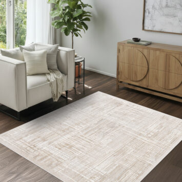 Teppich Trend Beige Quadratisch mit modernen Linien