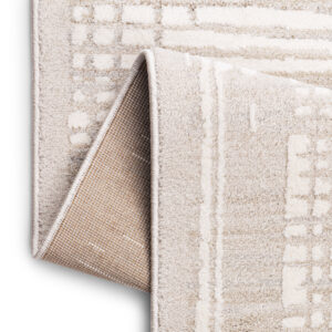 Teppich Trend Beige Quadratisch mit modernen Linien