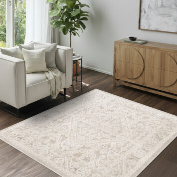 Teppich Trend Quadratisch Beige Rauten Vintage