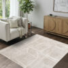 Teppich Trend Quadratisch Grau Beige Geometrisch