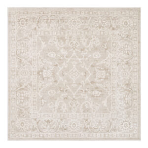 Teppich Trend Quadratisch Beige Blumen Vintage