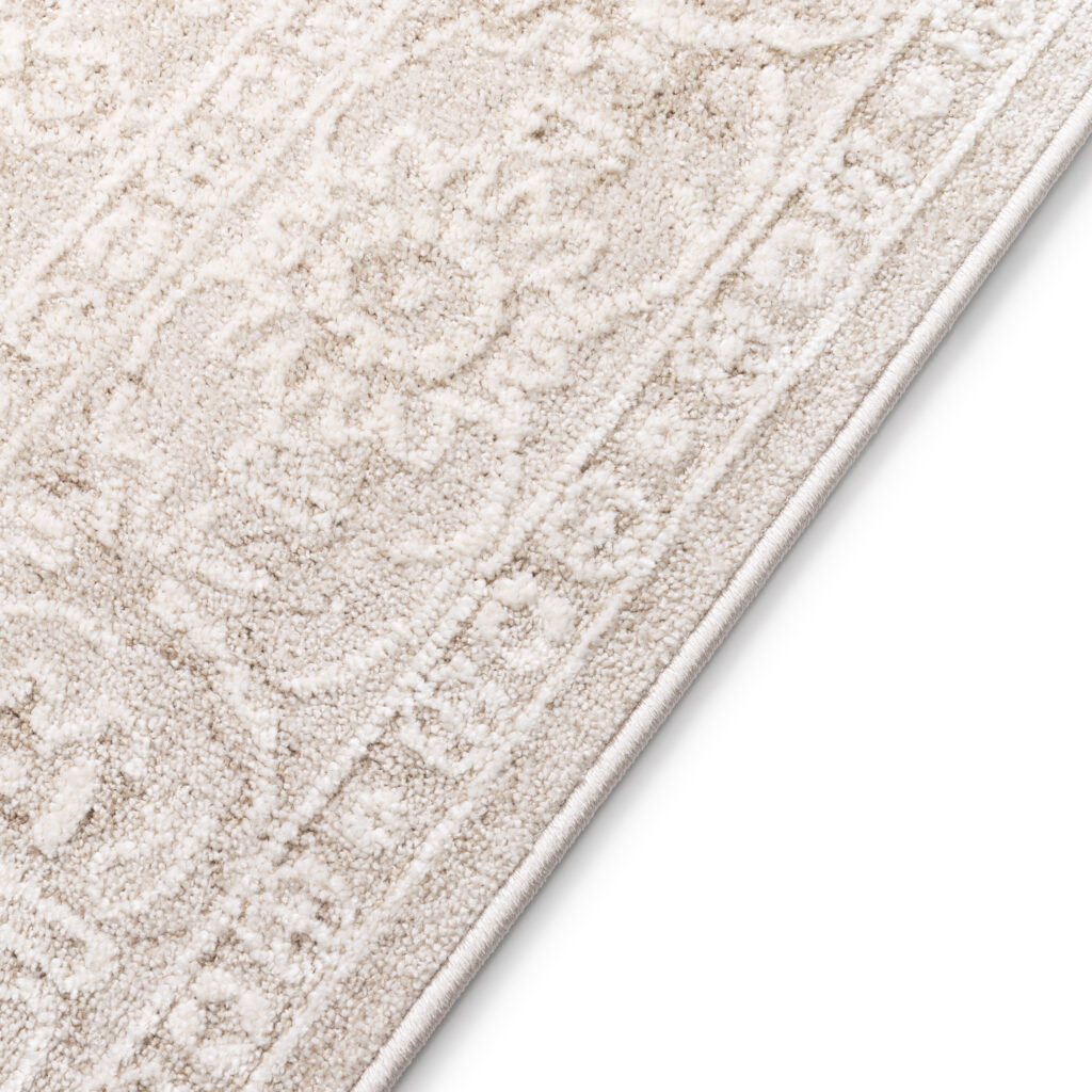 Teppich Trend Quadratisch Beige Blumen Vintage