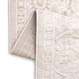 Teppich Trend Quadratisch Beige Blumen Vintage