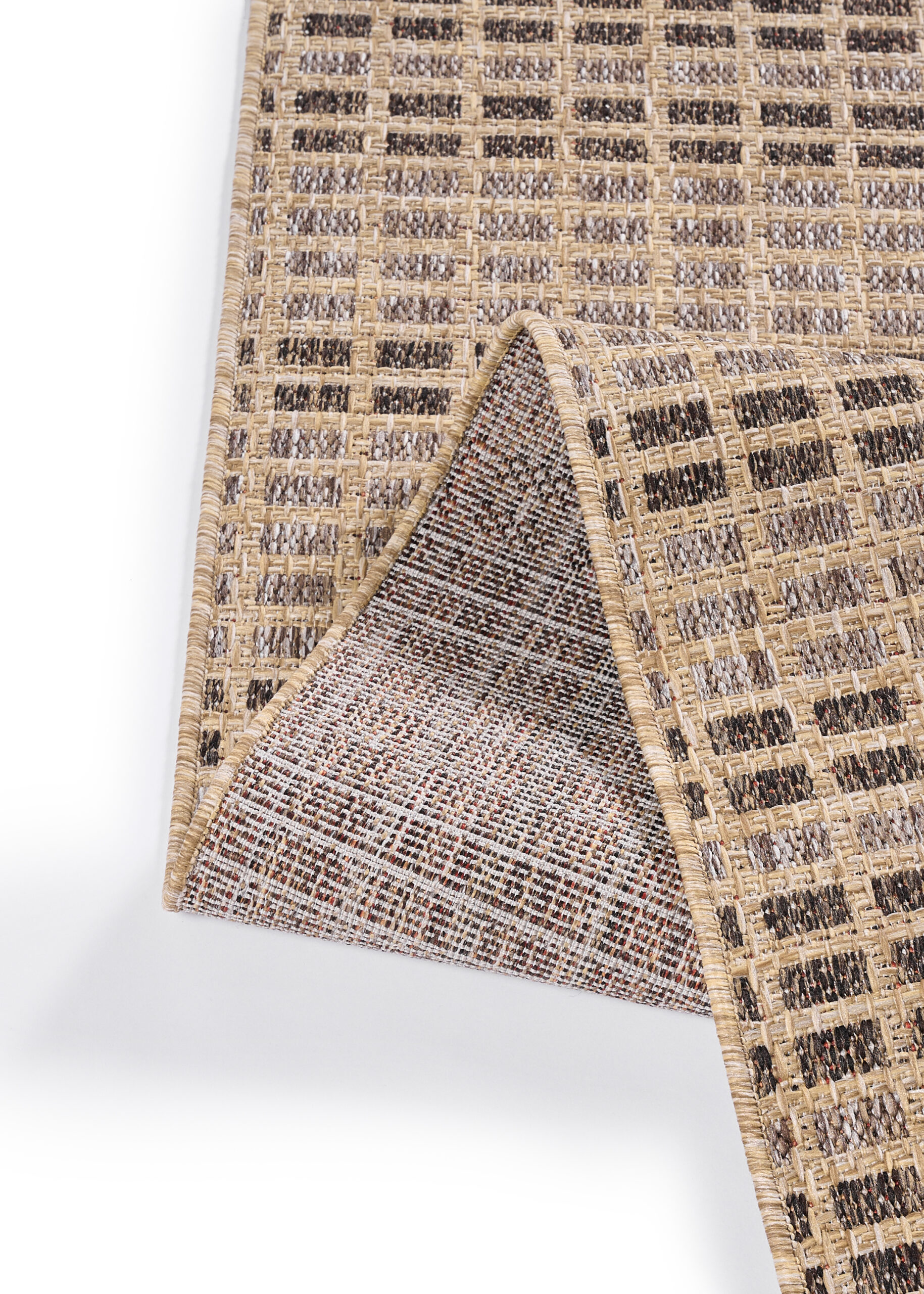 Outdoor-Teppich Yucana Beige Braun Karo