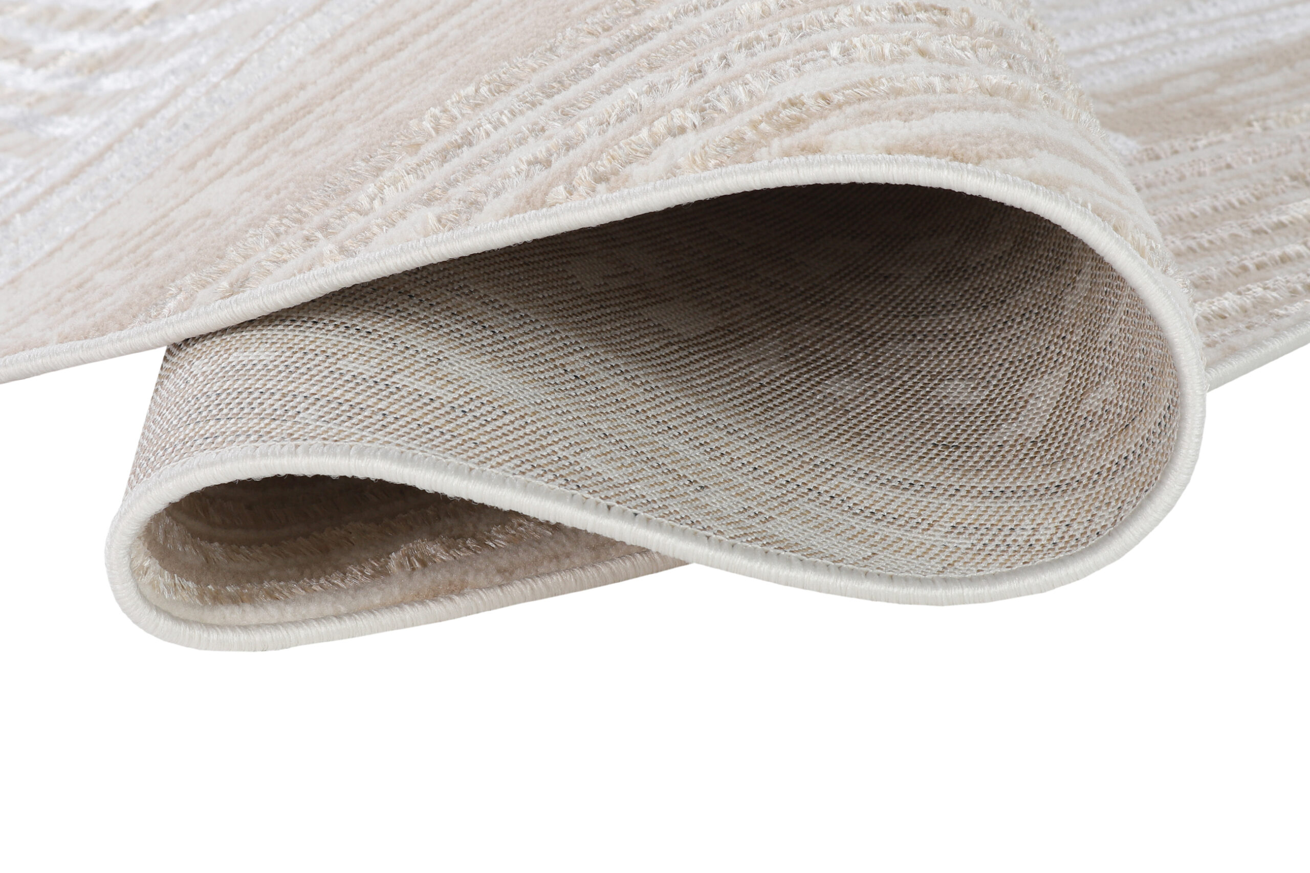 Teppich Crystal Rund Beige Braun Creme Streifen