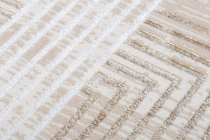 Teppich Crystal Rund Beige Braun Creme Streifen