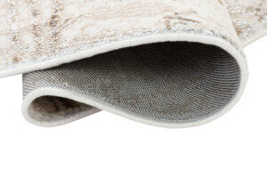 Teppich Crystal Rund Creme Braun Verwischt Linien