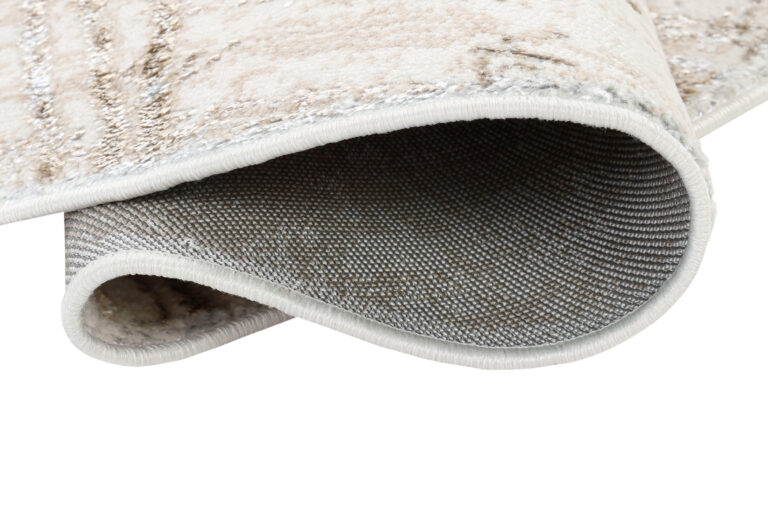 Teppich Crystal Rund Creme Braun Verwischt Linien