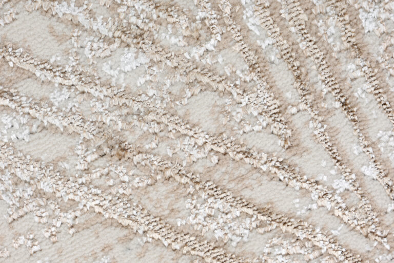 Teppich Crystal Rund Creme Braun Verwischt Linien